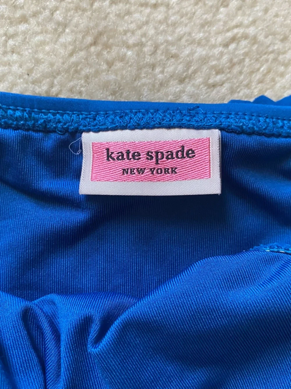 Kate Spade Macaw Blue Cabana Mini Ruffle Classic Bikini Bottoms Size Small